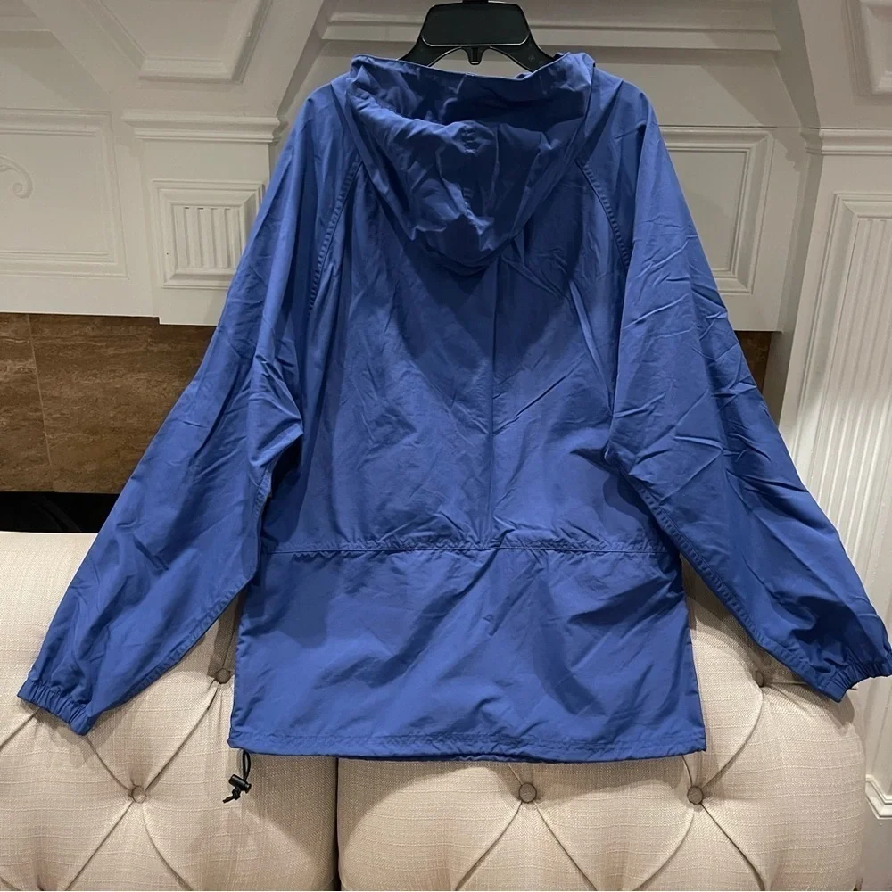 LL Bean Windbreaker Jacket Men’s Small Royal Blue 1/4 Zip Pullover Nylon